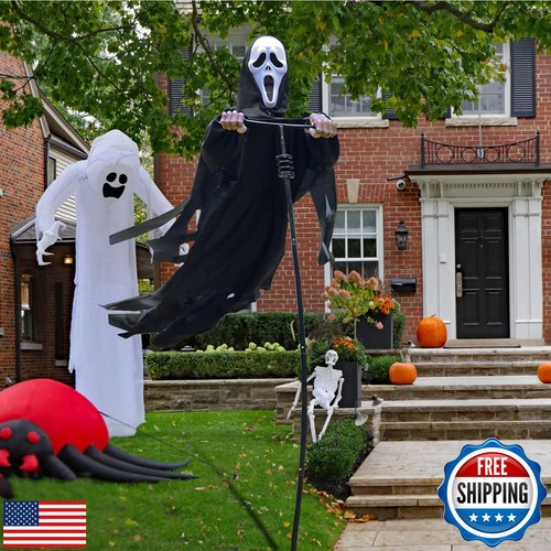 FLAJZ Scarecrow Screaming Ghost, Scary Halloween Decorations, Outdoor Scary G
