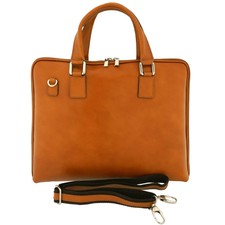 Fioretta Genuine Leather Italian Briefcase Laptop Messenger Bag Shoulder Bag For
