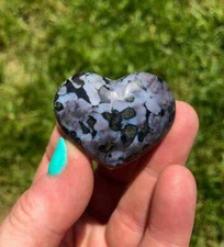 Indigo Gabbro Heart, Mystic Merlinite, Natural Indigo Gabbro from Madagascar