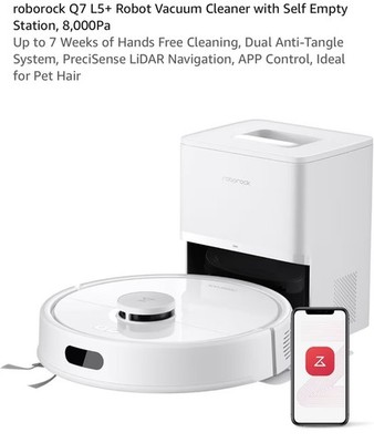 Roborock Q7 L5+ Saugroboter selbstentleerend Dock 8000Pa App Steuerung weiß - Neu