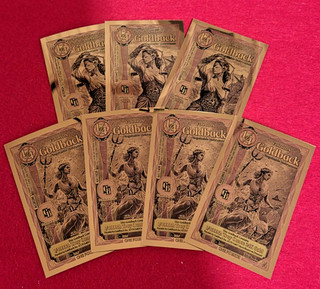 Lot of 7 1/4 Goldbacks: (4) 1/4 Florida & (3) 1/4 Idaho 24K Gold Notes