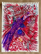 Modern Abstract Painting Graffiti Art Cubism Expressive Raw Original Psychedelic