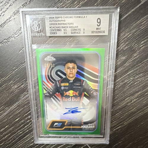 Isack Hadjar [Green Refractor] #CAC-HAD 2024 Topps Chrome Formula 1 Autograph card