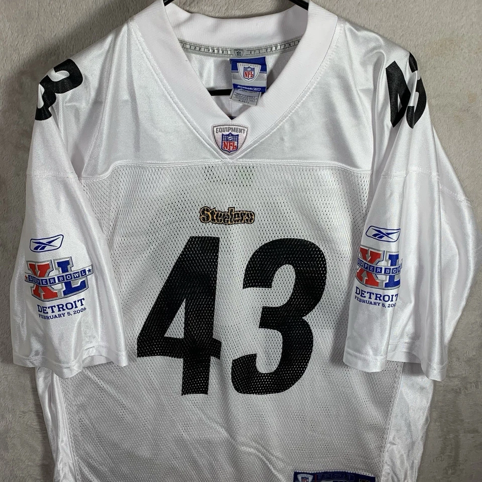 Vintage Reebok Pittsburgh Steelers Troy Polamalu Jersey Adult XL Super Bowl Mens - Image 3 of 4