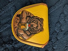 Craftsman Golf brown bear embroidered yellow mallet putter headcover