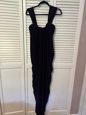 David's Bridal Purple Chiffon Ruched Pleated Sweetheart Long Maxi Dress 14
