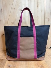 Vintage LL Bean Boat And Tote Black/Brown/Magenta Colorway XL 25" USA Preppy