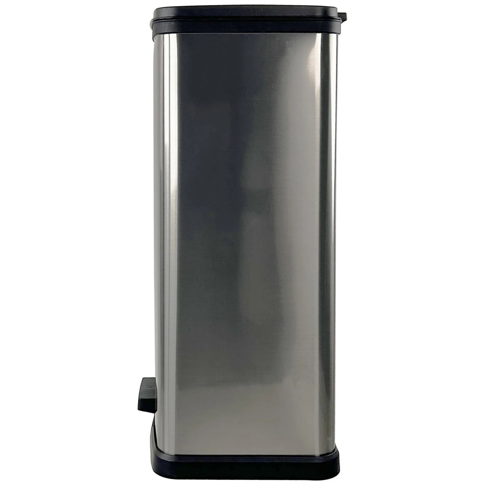 Mainstays Kitchen Trash Can, 13.2 Gallon Plastic Step Garbage Bin,Lid, Silver