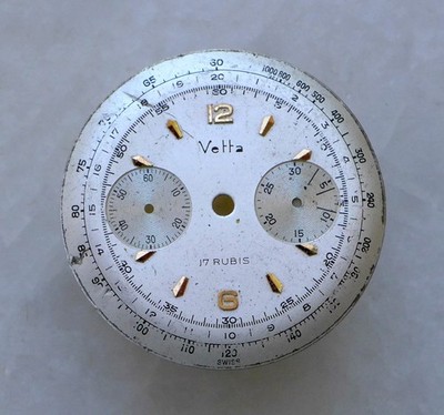 ORIGINAL CHRONOGRAPH ZIFFERBLATT FÜR UHRWERK KALIBER VALJOUX 23 34,50 MM (L006)