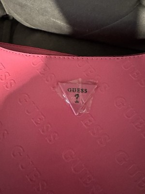 GUESS Pink Logo Zip Top Small Crossbody/Shoulder Bag w/Adjustable Strap