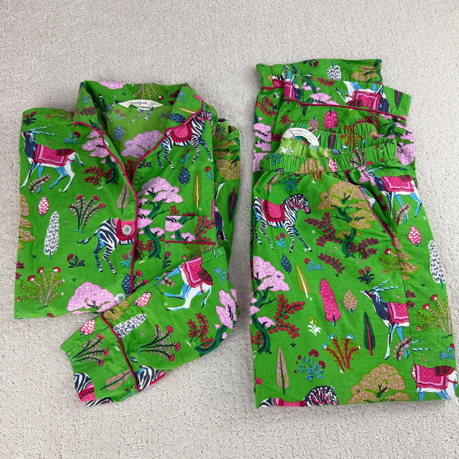 Printfresh Forest Organic Cotton Long Pajama Set … - image 1