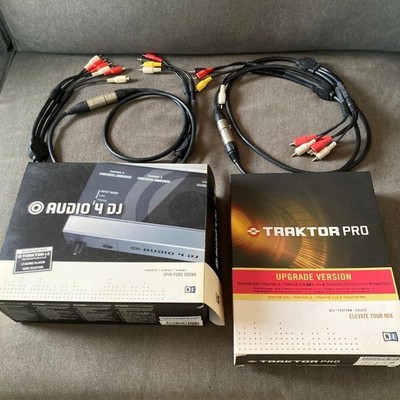 Native Instruments Traktor Pro + Audio 4 DJ Audio Interface Bundle USB RCA Set