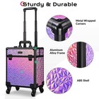 Byootique Rolling Makeup Train Case Aluminum Cosmetic Makeup Organizer Suitcase — photo 5