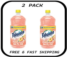 (2 PACK) Fabuloso All Purpose Floor Surface Cleaner, Peach Scent, 56 fl oz