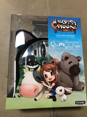 Brand New Natsume Harvest Moon Plushy animal Headphones - Black Cat