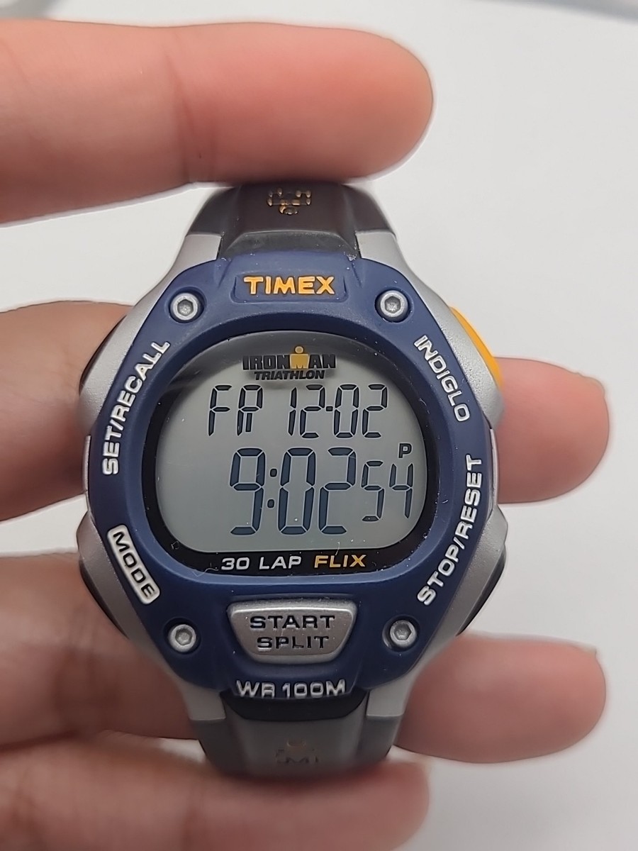 Timex Ironman Triathlon Mens 30 Lap FLIX Indiglo Working | eBay
