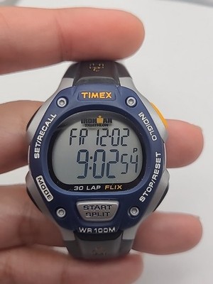 Timex Ironman Triathlon Mens 30 Lap FLIX Indiglo Working | eBay