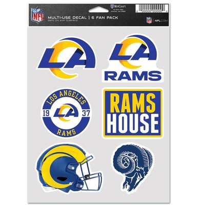 Los Angeles Rams Multi-Use 6 Fan Pack NFL Decal Stickers 