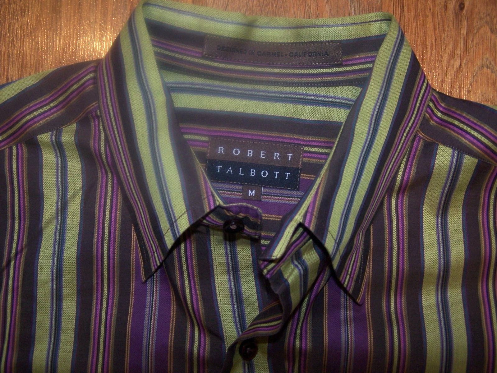Robert Talbott Carmel L/S Button Front Purple Gre… - image 3