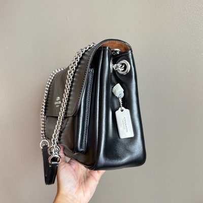 Coach Elodie Crossbody Bag CCF09 crinkle leather/Silver/Black | eBay