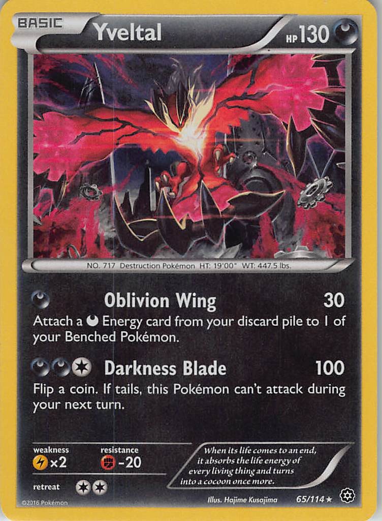 Yveltal 65/114 Holo Rare Steam Siege Pokemon Holo Near Mint