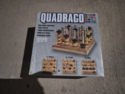 Quadrago Wood Two Player 3D Four In A Row Abstract Strategy Wood Board Game 