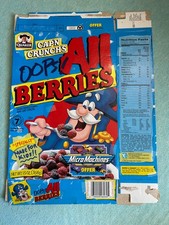1998 Cap'N Crunch Oops! All Berries Micro Machines Cereal Box 13oz Empty