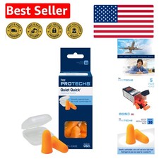 Noise-Cancelling Ear Plugs - 5 Pairs with Case, Perfect for Travel