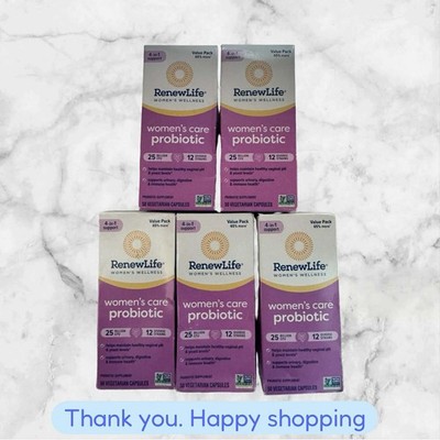FOR 5 ReNew Life Women's Care Probiotic 25 Billion CFU Capsule 50 Count NEW SHIP