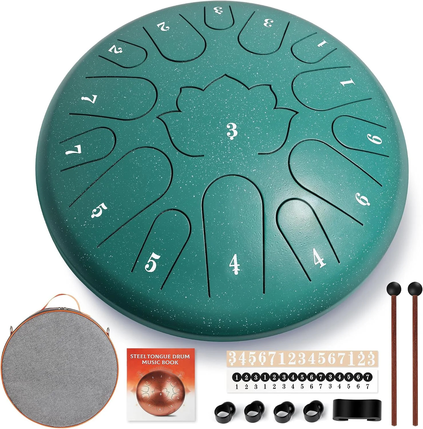Steel Tongue Drum 12 Inch 15 Notes, C Major 432 Hz Handpan Drum for Adults, Kids
