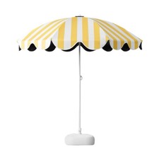Garden Umbrella Large Yellow and White Striped for Deck Beach Dining Table