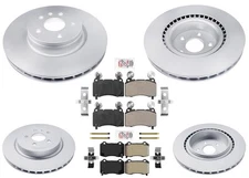 Front & Rear Coated Disc Brake Rotors & Pads fits Tesla S 2012 2013 2014 2015