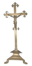 ANTICO CROCIFISSO IN OTTONE - ALTEZZA : 38,5 CM - GESU' CRISTO