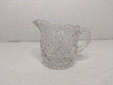 Antique Westmoreland Toy Creamer Thumbelina Flattened Diamond  Sunburst Chip 