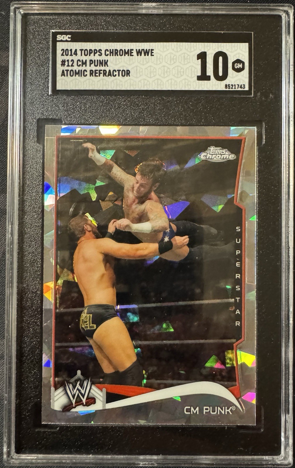 2014 Topps Chrome CM Punk Atomic Refractor #12 SGC 10 Gem Mint