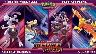 Destined Rivals NM Common, EX, HOLO, & REVERSE HOLOS: #'s 091-182 Pick You Card!