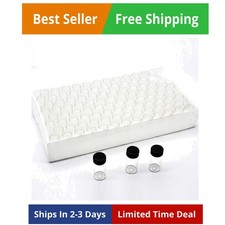 Pack of 100 Glass Vials with Black Phenolic Screw Caps 2ml, Clear