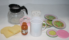 Preschool Pretend Kitchen Play Coffee Pot Plates Timer Napkin Holder Toast Food