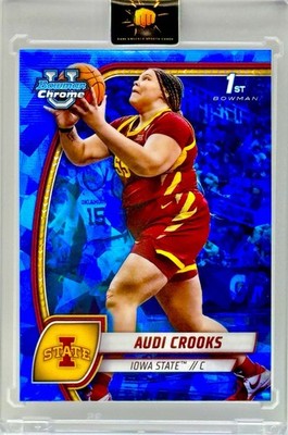 AUDI CROOKS RARE SSP 1ST BLUE CRACKED ICE REFRACTOR INVESTMENT CARD MINT