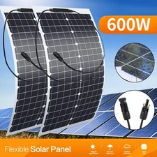 600W 300W Watt Flexible Solar Panel 12V Mono Home RV Rooftop Camping Off-Grid US