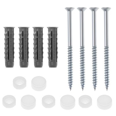 eMagTech 2 Sets WC Bidet Ankerschrauben Set Bad silber, grau, weiß 