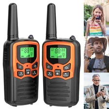 2 Set Long Range 100 mile Walkie Talkie Two Way Radio Charge Headset Waterproof