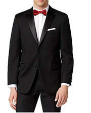 2025 TOMMY HILFIGER Black Tux Tuxedo Full Suit 40R Wool