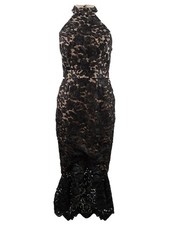 Xscape Women's Lace Mock-Neck Gown (4, Black) 191837001985