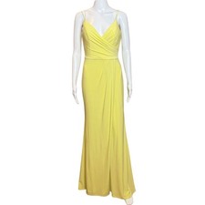 Dave and Johnny Classic Sleeveless Side Slit Maxi Gown 7074 Yellow Size 3/4 NWT