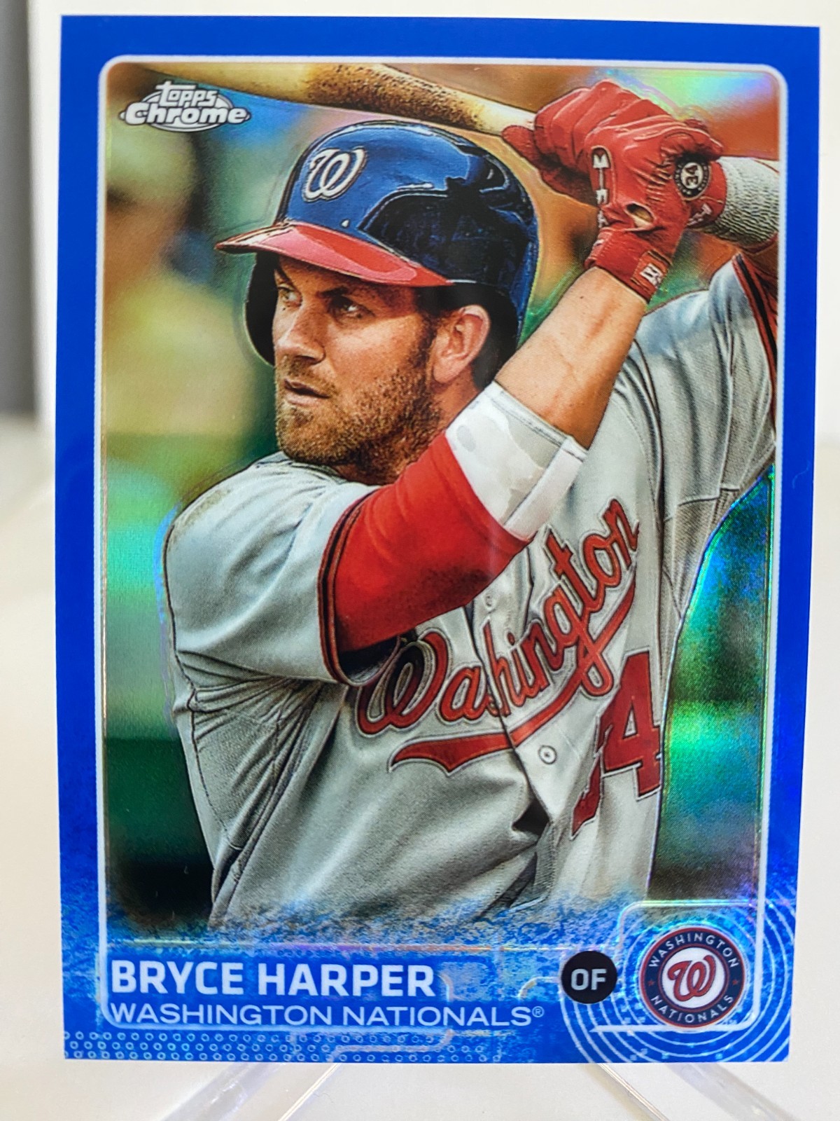 2015 Topps Chrome 'Blue Refractor' Bryce Harper #81 serial'd 001/150