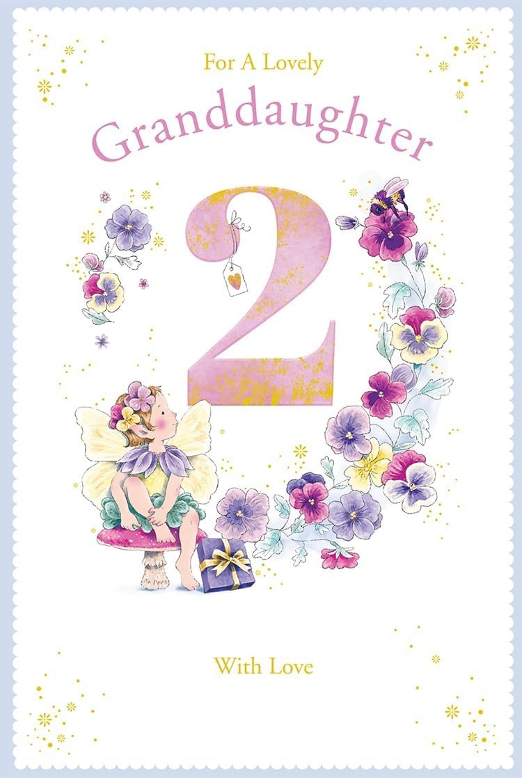Granddaughter Age 2 Birthday Card. 23x15cm