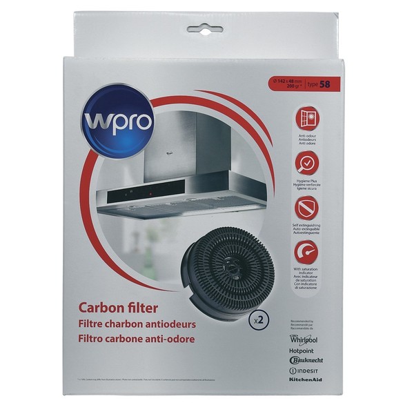 Aktivkohlefilter Rund Set Dunstabzugshaube Whirlpool 484000008782 Wpro-image