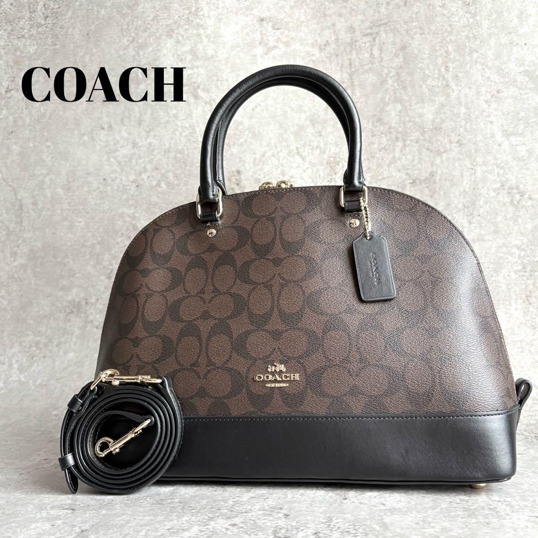 Coach PVC Brown Signature 2-Way Handle Bag G0504493