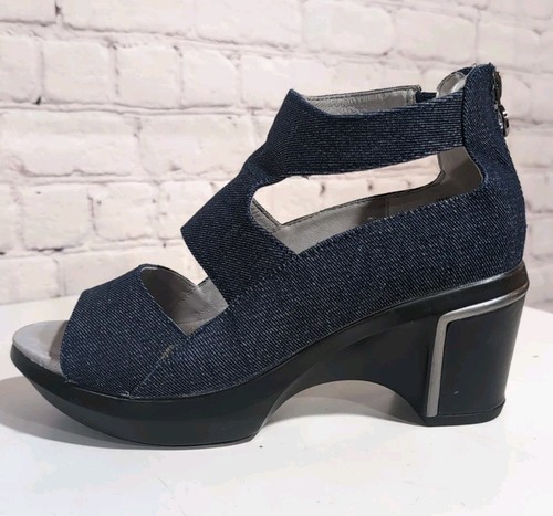 Jambu Rio Damen-Sandale Größe 6 Denim Keilabsatz Slipper Käfig Reißverschluss hinten - Bild 5 von 12